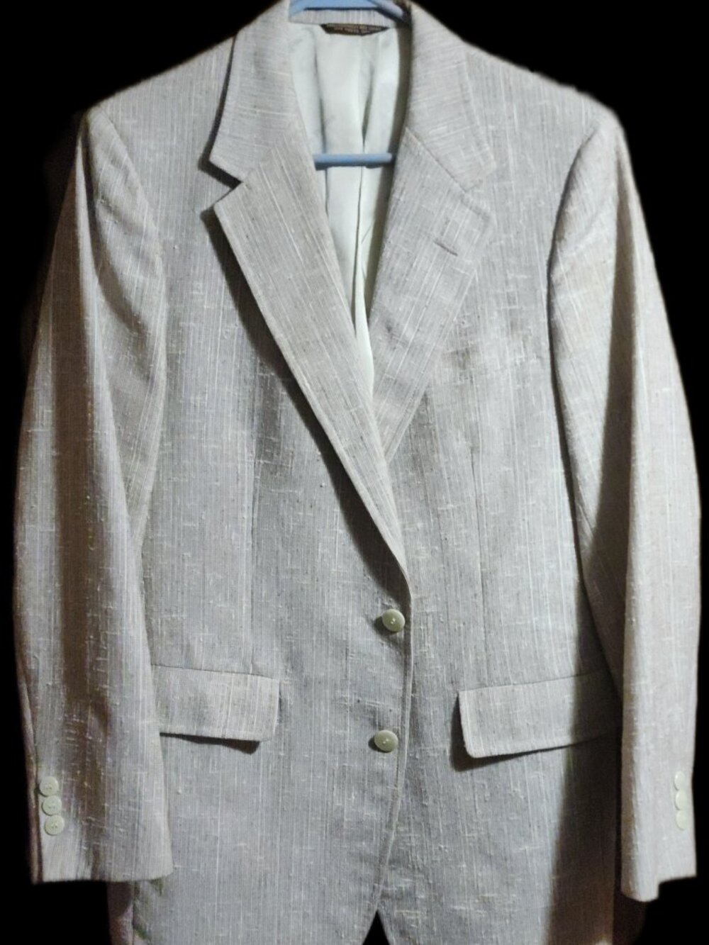 Vintage Abraham & Straus Evan-Picone Men's Beige Textured Blazer Sport Coat